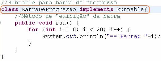 Exercício 04 Crie a classe BarraDeProgresso, que será