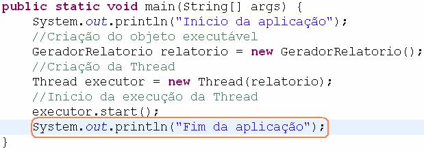 Exercício 03 Altere o código de execução de thread,