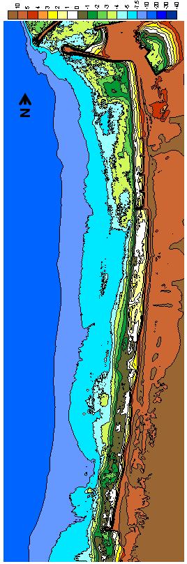 4. Topo-hidrografia e sedimentologia Perfil de praia e sedimentos As características topo-hidrográficas do perfil de praia, juntamente com as características dos sedimentos existentes na zona de