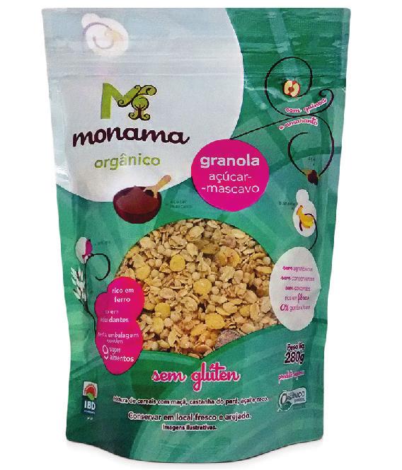 280 g A Granola Orgânica Açúcar Mascavo 280g, da Monama, é um produto orgânico muito diferenciado!