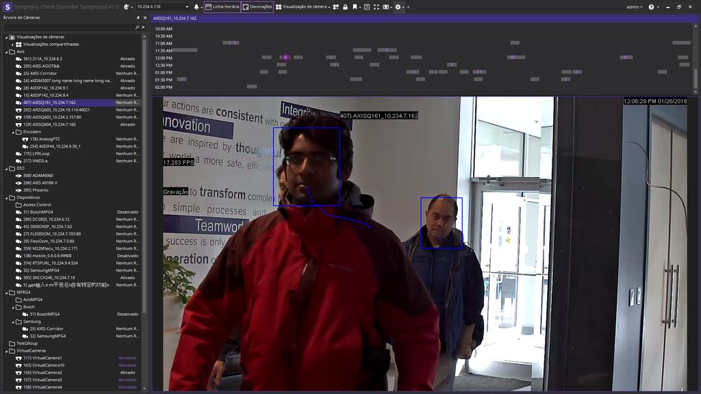 Reconhecimento facial Reconhecimento facial Aimetis Reconhecimento facial é um análise de vídeo que oferece reconhecimento facial, acionamento de eventos e alarmes para o Symphony.