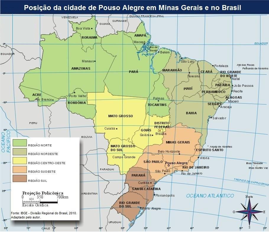 15 Mapa 1 Localização de Pouso Alegre. Fonte: IBGE, 2010 (modificado pelo autor).