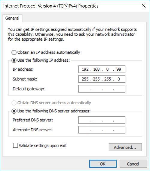 fi Agora você pode, por exemplo, utilizar os endereços de IP a seguir fi endereços IP: fi Entrar com 192.168.0.99 e a seguinte máscara de sub-rede 255.255.255.0. Para isso aceite, por favor, as configurações.