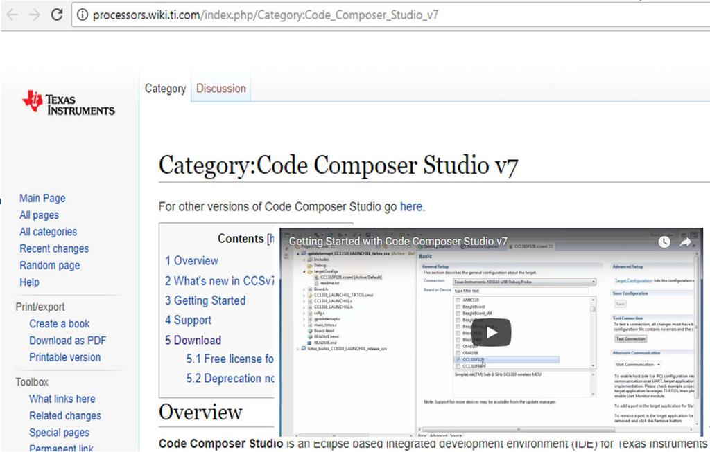 1. Instalação do CCS (1) 1) Aceder a http://processors.wiki.ti.com/index.php/category:code_composer_studio_v7 ou obter o ficheiro CCS_V7_Windows.zip, CCS_V7_Linux.zip ou CCS_V7_MAC_OS.