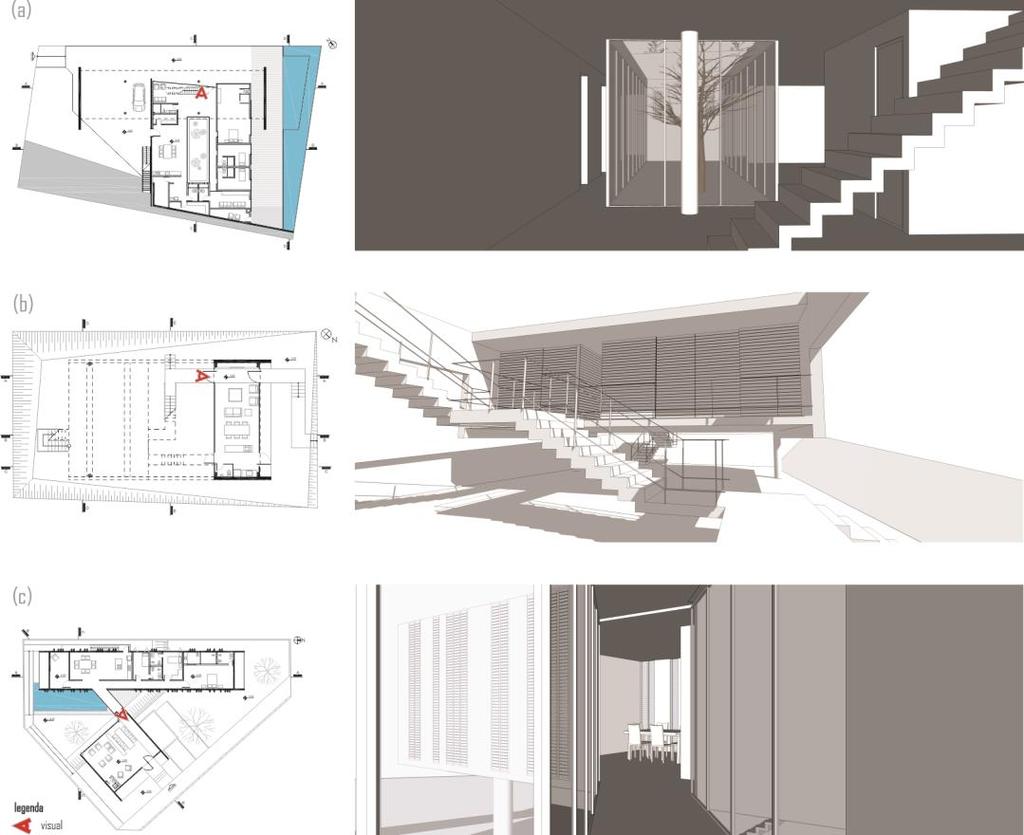 Figura 10: Transição entre as alas - (a) Casa em Ibirapitanga,2009; Casa em Tibau, 2011; Casa em Catalão, 2011.