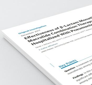 Compartilhe conhecimento: Analisamos novo estudo que compara efetividade entre monoterapia com β-lactâmico e terapia combinada β- lactâmico associado a macrolídeo no tratamento de pneumonias.