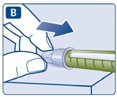 Coloque a tampa na sua caneta após cada utilização para proteger a insulina da luz.