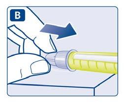 Desenrosque a agulha e elimine-a com cuidado. Coloque a tampa na sua caneta após cada utilização para proteger a insulina da luz.