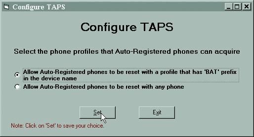 3 > configura o TAPS.