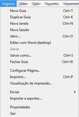 Guia ou Aba 8 Atualizar (F5) 3 Nova Guia (CTRL + T) 9 Página Inicial (ALT+HOME) 4 Botões de