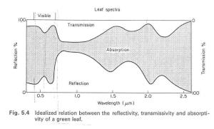 O meio físico Luz As plantas absorvem ou refletem maior quantidade de radiação dependendo do: comprimento de onda fig5.