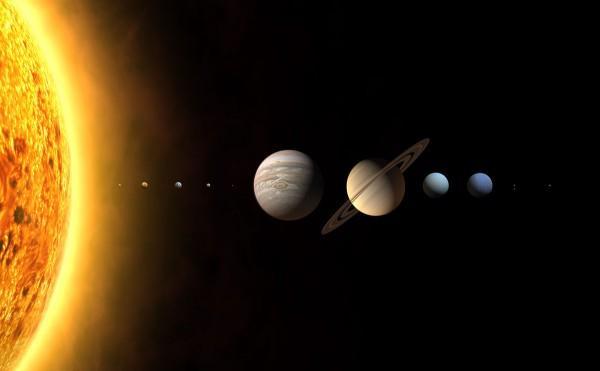 Figura 28: Imagem do Sistema Solar Fonte: http://chc.cienciahoje.uol.com.br/pique-esconde-espacial/ Após terminarem o professor discute a figura apresentando a sequência dos planetas.
