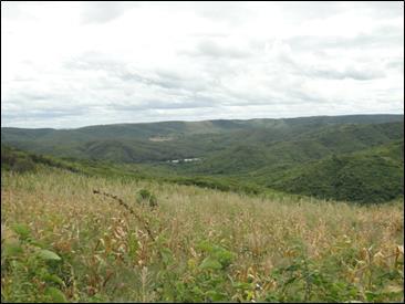 FIGURA 2 Visão de um dos vales que circundam o platô da Serra de São Pedro.