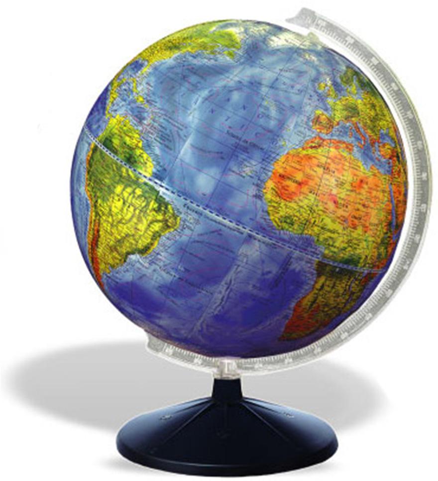 Globo representação cartográfica sobre uma superfície