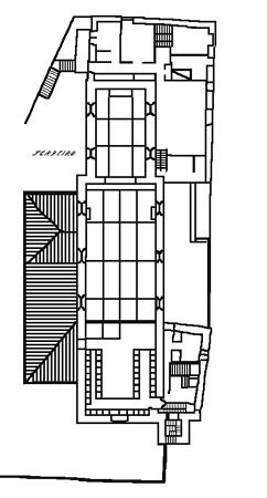 Fig. 331 Plantas da Igreja de Ponte de Lima, piso térreo e ao nível do