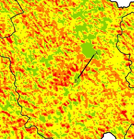 Para a classificação dos intervalos de temperatura foi utilizado o software ARCGIS 5.2.