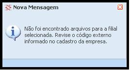 Isso ocorrerá porque os arquivos TXT s que foram gerados pelo NG Analisador não foram vinculados com a Empresa que está cadastrada no NG Fiscal.