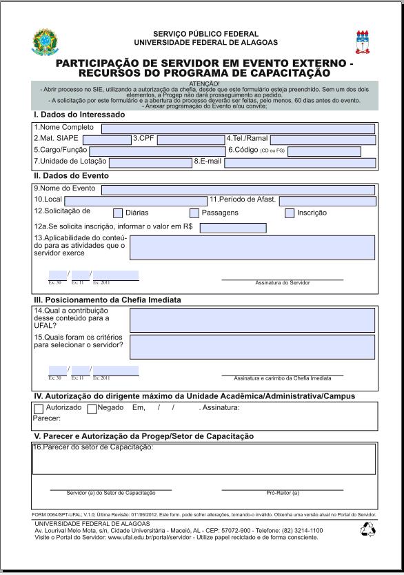 ANEXO II Formulário de Participação de Servidor em