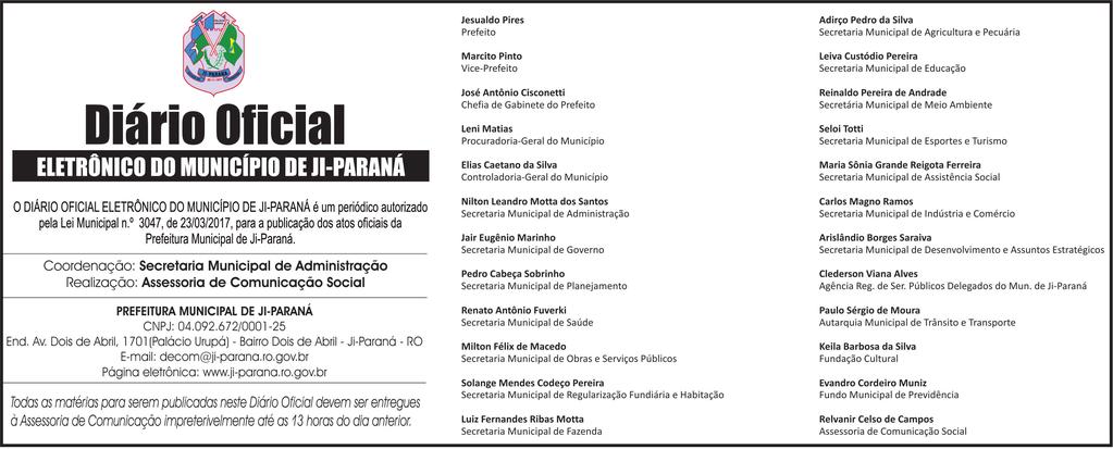 Diário Oficial do Município de Ji-Paraná - N.