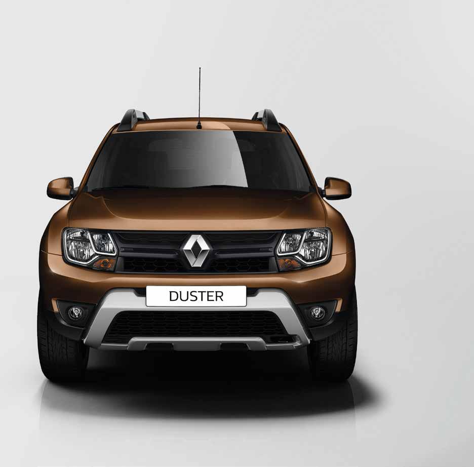 Design robusto e imponente O Renault Duster tem inovações por todos os ângulos. É só reparar no conjunto de para-choque e na barra de teto, que foram ajustados para deixar o carro mais robusto.