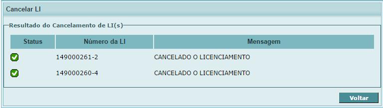 No momento em que o importador solicita o cancelamento de uma LI, o sistema verifica se esta LI é Substituída e se possui substitutivas ativas.