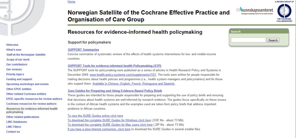 Grupo EPOC da Colaboração Cochrane http://epocoslo.