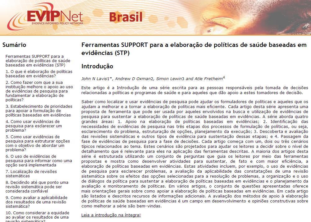As ferramentas SUPPORT http://www.support-collaboration.org/supporttool.htm http://sintese.