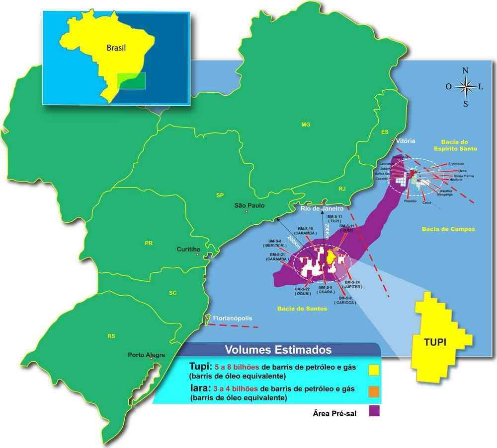 A CAMADA PRÉ-SAL Segundo estimativas apenas com a descoberta dos primeiros campos do pré-sal, as reservas brasileiras comprovadas aumentaram de 13 (2009) para 34 bilhões