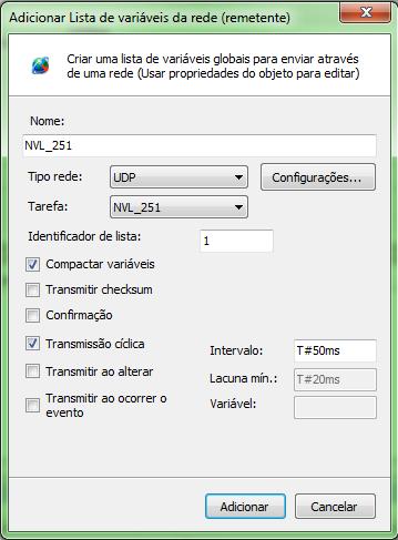 Configurando a NVL (remetente) Temos então que configurar a lista.