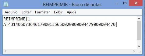 2.3.1 Conteúdo do arquivo de reimpressão de NFC-e O arquivo de reimpressão é composto duas linhas de registro.