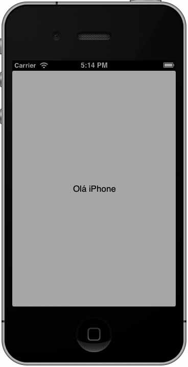 Capítulo 1 Introdução 29 Ao executar o projeto no simulador do iphone, a interface que foi desenhada no arquivo ViewController_iPhone.xib será exibida na tela, conforme a figura 1.9. Figura 1.