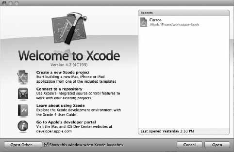 Capítulo 1 Introdução 25 Depois de instalar, você pode executar o Xcode normalmente. A figura 1.