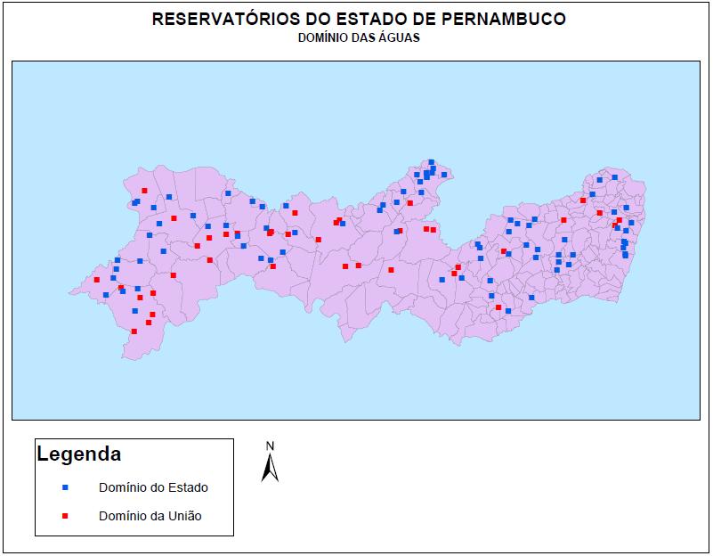 DOMÍNIO DOS RESERVATÓRIOS EM PERNAMBUCO 121 Reservatórios com cap. > 1.000.