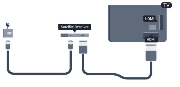 4.5 HDMI ARC Receptor de satélite Se o seu sistema de cinema em casa tiver uma ligação HDMI ARC, pode utilizar qualquer ligação HDMI do televisor para estabelecer a ligação.