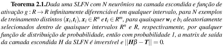 ELM: Teoria S. Tamura e M. Tateishi, Capabilities of a Four-Layered Feedforward Neural Network: Four Layers Versus Three, IEEE Trans.