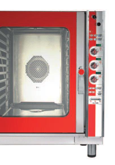 Hornos Ovens Fours Fornos Fours Mixtes à gaz et électriques Construction en acier inoxydable AISI 304 18/10. Brûleurs et ventilateur en acier inoxydable. Résistances blindés.