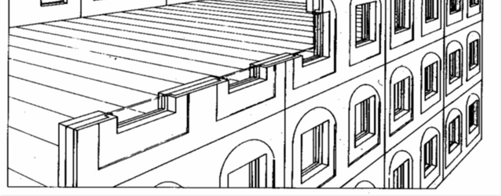E, no caso das fachadas com painéis estruturais, desempenham função dupla, pois suportam cargas verticais dos pavimentos e painéis superiores. Figura 5 Fachadas de concreto Fonte: Van Acker, 2002, p.