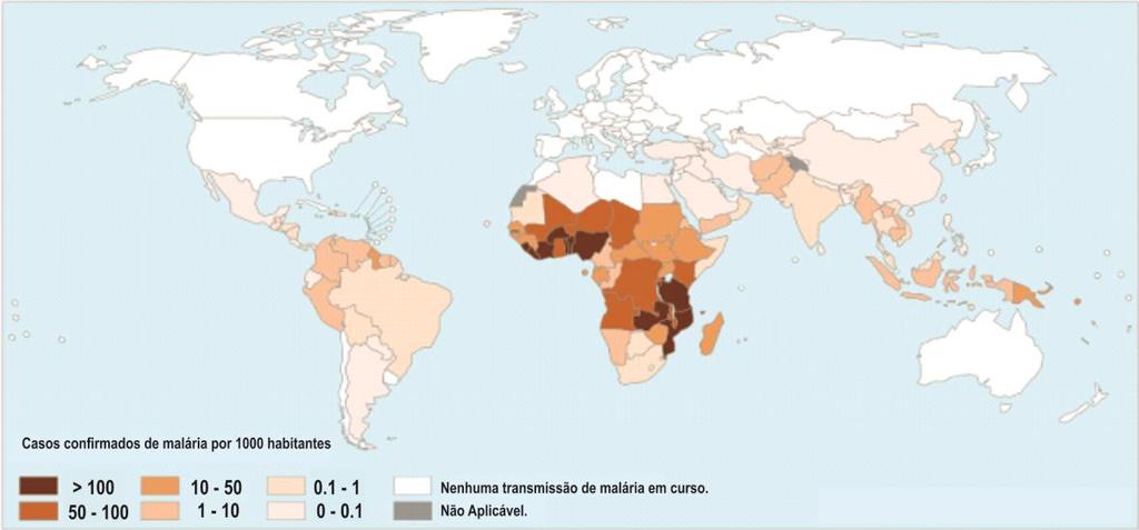 16 Figura 1 Países com transmissão continua de malária em 2013. Fonte: Wordl Health Organization (2014).