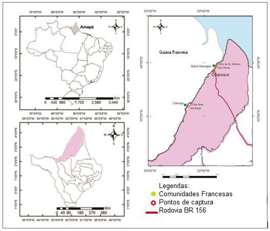 28 Figura 5 - Mapa das localidades estudadas no município do Oiapoque. Fonte: Adaptado da SEMA.AP (2004). 4.1.