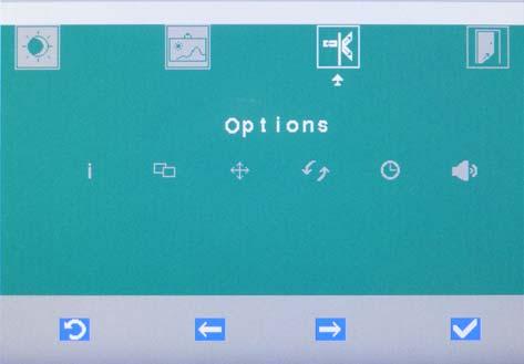 Sirona Dental Systems GmbH Instruções de utilização para o monitor CA de 22", REF 65 55 382 SIVISION digital 4 Operação 4.4 Aceder ao menu "Options" (Opções) 4.4 Aceder ao menu "Options" (Opções) 1.