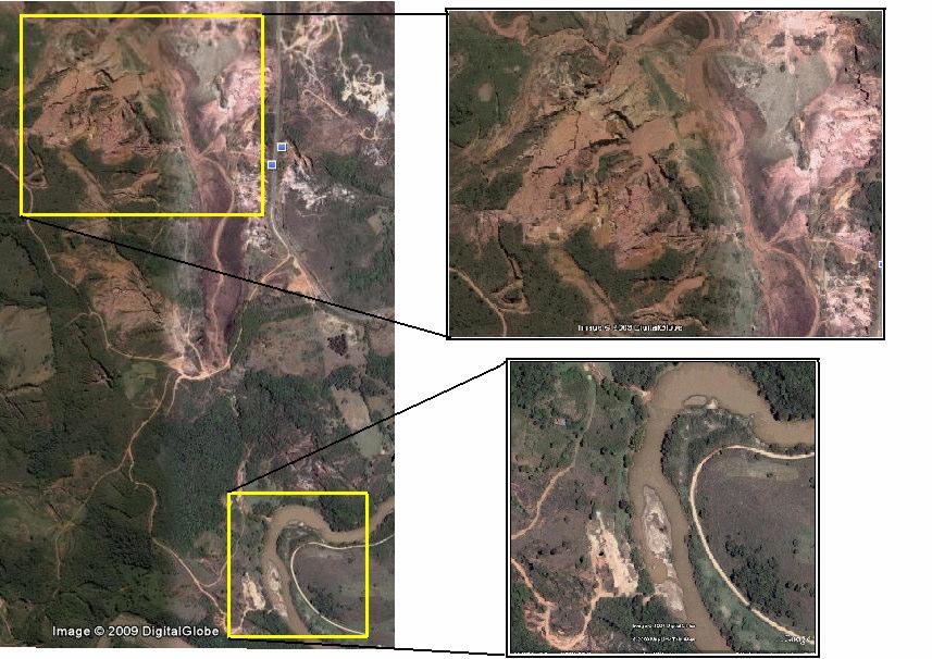 Figura 2 Assoreamento do Rio das Mortes provocado pela degradação do solo Fonte: Google Earth Conforme Castro (1995, p.