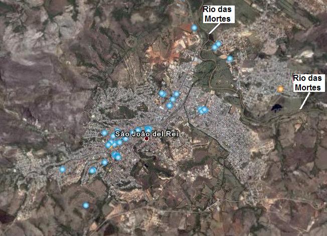 Figura 3 Área urbana de São João del-rei-mg e ocupação da planície do Rio das Mortes Fonte: Google Earth Figura 4 Ocupação da planície