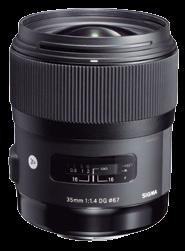 Diâmetro do filtro: 52 mm Peso: 265 g Preço: US$ 340 Sigma 35 mm f/1.