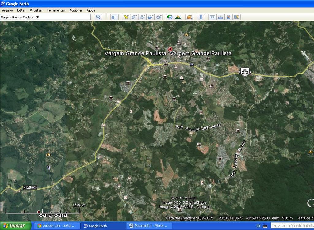 Google Earth) Imagem aérea de Vargem