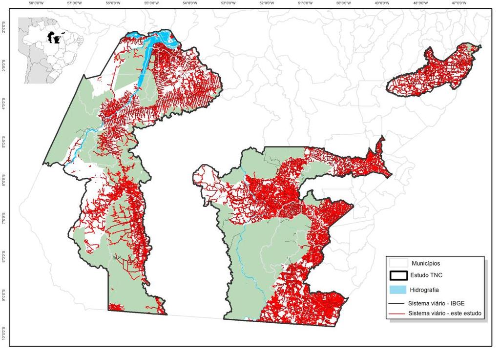 A proliferação de estradas endógenas tem portanto um efeito importante sobre a dinâmica de uso da terra na Amazônia.