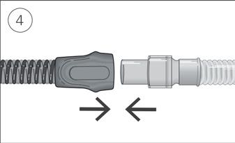 Empurre a peça de encaixe até que o conector encaixe na devida posição com um estalido.