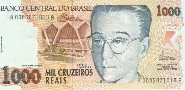 1993 Cruzeiro real No governo de Itamar Franco, com