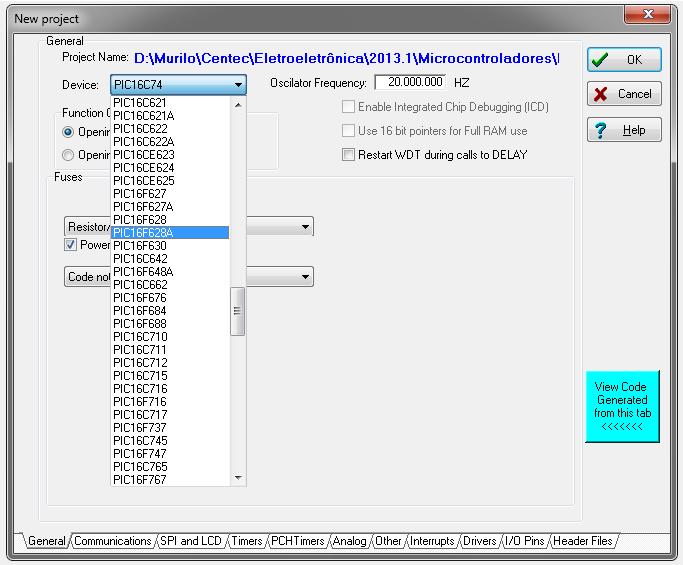 PIC 16F628A Configurando projeto Expandindo as