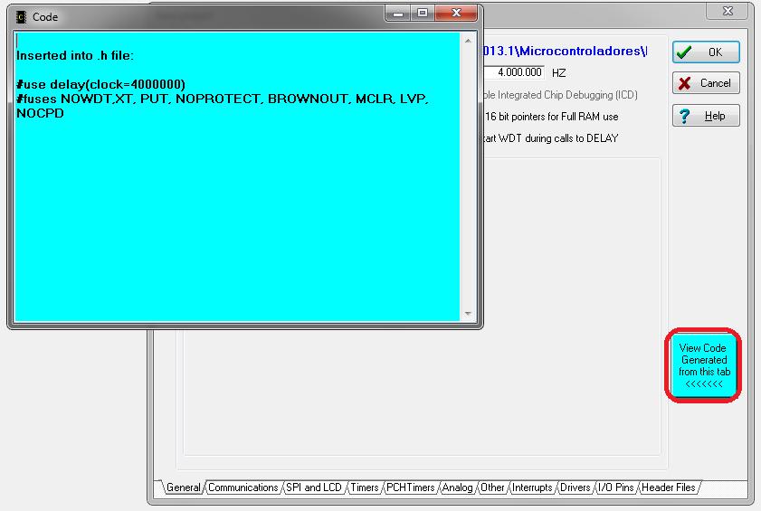 PIC 16F628A Configurando projeto Verifique o código que foi inserido no arquivo.