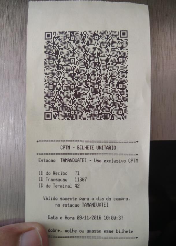 O BILHETE Os códigos impressos nas estações foram